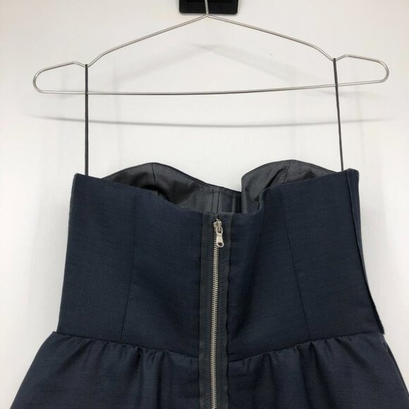 Carven NWT strapless Wool Gazar mini bubble hem dress night blue 36 - Picture 12 of 16